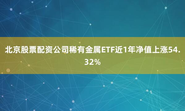 北京股票配资公司稀有金属ETF近1年净值上涨54.32%